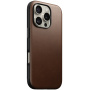 Nomad Nowoczesne skórzane etui z MagSafe do iPhone'a 16 Pro - brązowe