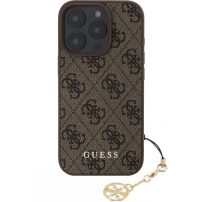 Guess Etui 4G Charms do iPhone'a 16 Pro - brązowe