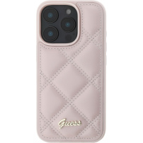 Guess Pikowane etui do iPhone'a 16 Pro - różowe