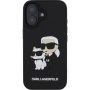 Karl Lagerfeld Gumowe etui 3D Karl i Choupette do iPhone'a 16 Plus - czarne