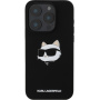 Karl Lagerfeld Silikonowa osłona Choupette Head z MagSafe do iPhone'a 16 Pro - czarna