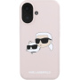 Karl Lagerfeld Podwójna silikonowa osłona z MagSafe dla iPhone'a 16 - różowa