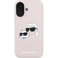 Karl Lagerfeld Podwójna silikonowa osłona z MagSafe dla iPhone'a 16 - różowa