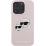 Karl Lagerfeld Podwójne silikonowe etui z MagSafe do iPhone'a 16 Pro - różowe