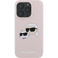Karl Lagerfeld Podwójne silikonowe etui z MagSafe do iPhone'a 16 Pro - różowe