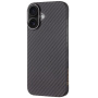 Tactical Aramid etui ze wzorem włókna węglowego i MagSafe do iPhone 16 - ciemnoszary