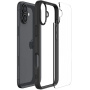 Spigen Ultra Hybrid matowe przezroczyste etui z kolorową ramką do iPhone 16 Plus - czarny