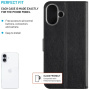 FIXED Etui z klapką Opus do iPhone'a 16 - czarne