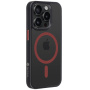 Tactical Hyperstealth 2.0 przezroczyste etui z czerwonym MagSafe do iPhone 16 Pro - czarny