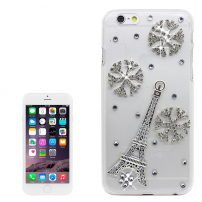 Luksusowe etui / opakowanie z kamyczkami w stylu diamentu dla Apple iPhone 6S / 6 - wieża Eiffla