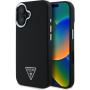 Guess Osłona logo w kształcie trójkąta ziarnistego z MagSafe dla iPhone'a 16 - czarna