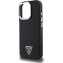 Guess Osłona logo w kształcie ziarnistego trójkąta z MagSafe dla iPhone'a 16 Pro Max - czarna