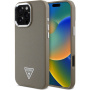 Guess Osłona logo w kształcie ziarnistego trójkąta z MagSafe dla iPhone'a 16 Pro - brązowa