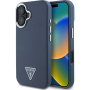 Guess Osłona logo w kształcie ziarnistego trójkąta z MagSafe dla iPhone'a 16 - granatowa