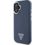 Guess Osłona logo w kształcie ziarnistego trójkąta z MagSafe dla iPhone'a 16 - granatowa