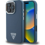 Guess Osłona logo w kształcie ziarnistego trójkąta z MagSafe dla iPhone'a 16 Pro Max - granatowa