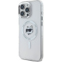 Karl Lagerfeld Metalowa osłona ramki IML Choupette Head z MagSafe do iPhone'a 16 Pro Max - przezroczysta