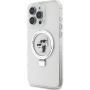 Karl Lagerfeld Podstawka Karl and Choupette Flip Cover oraz MagSafe do iPhone'a 16 Pro - Przezroczysta
