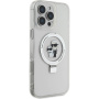 Karl Lagerfeld Podstawka Karl and Choupette Flip Cover oraz MagSafe do iPhone'a 16 Pro - Przezroczysta