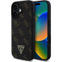 Guess Metalowe etui z trójkątnym logo 4G do iPhone'a 16 - czarne