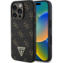 Guess Trójkątna metalowa osłona z logo 4G do iPhone'a 16 Pro - czarna