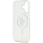 Karl Lagerfeld Brokatowe etui IML Karl i Choupette z MagSafe dla iPhone'a 16 - srebrne