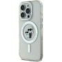 Karl Lagerfeld IML Glitter Karl i Choupette Glitter Cover z MagSafe dla iPhone'a 16 Pro - srebrna