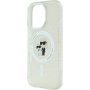 Karl Lagerfeld IML Glitter Karl i Choupette Glitter Cover z MagSafe dla iPhone'a 16 Pro - srebrna