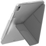 Etui UNIQ Camden Click z podstawką origami i miejscem na Apple Pencil do iPad Air 11" (2024-2026) - szare