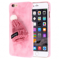 Pluszowe etui ochronne / opakowanie z czapką dla Apple iPhone 6S / 6 - różowe