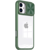 Etui z przesuwaną osłoną obiektywu aparatu do iPhone'a 16 - oliwkowa