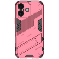 Wytrzymałe etui ochronne z podstawką do iPhone'a 16 - różowe