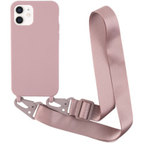 Matowe etui z regulowanym paskiem do iPhone'a 11 - stary róż