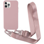 Matowe etui z regulowanym paskiem do iPhone'a 12 Pro Max - Stary Róż