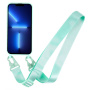 Matowe etui z regulowanym paskiem do iPhone'a 13 Pro Max - turkusowe