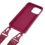 Matowe etui z regulowanym paskiem do iPhone'a 14 Pro - bordowe