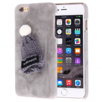 Pluszowe etui ochronne / opakowanie z czapką dla Apple iPhone 6S / 6 - szare
