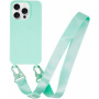 Matowe etui z regulowanym paskiem do iPhone'a 16 Pro Max - turkusowe