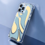 Etui z abstrakcyjnym wzorem fali i wzmocnionymi narożnikami dla iPhone'a 16 Pro - niebieski