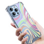 Etui z abstrakcyjnym wzorem fali i wzmocnionymi narożnikami dla iPhone'a 16 Pro - niebieski