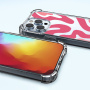 Etui z abstrakcyjnym wzorem fali i wzmocnionymi narożnikami dla iPhone'a 16 Pro - niebieski