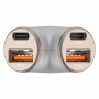 Ładowarka samochodowa A2 w kształcie litery Y z portami 2x USB-C / 2x USB-A - 78W - srebrna