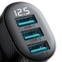 Ładowarka samochodowa JOYROOM CCD03 z wyświetlaczem i portami 3x USB-A - 17W - czarna