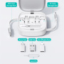 USAMS Zestaw US-SJ650 z chowanymi kablami USB-C, adapterami i igłą - czarny