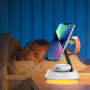 Wiwu W002 Magnetyczna podstawka bezprzewodowa 3w1 z podświetleniem do iPhone / Apple Watch / AirPods - 15W - biała