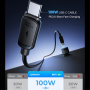 JOYROOM CCN07 Zestaw ładowarki samochodowej z portami 2x USB-C / USB-A i kablem USB-C do USB-C - 120W - 1,2 m - czarny
