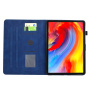 Etui zamykane z miejscem na kartę i motywem kwiatowym dla iPada 9,7" (2017/2018) / Air 1 / 2 / Pro 9,7" - granatowy