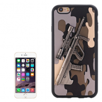 Etui plastikowe z 3D motywem karabinu Steyr AUG A1 dla Apple iPhone 6S / 6 - szare