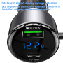 Zestaw ładowarki samochodowej Yesido Y58 z portami USB-C / USB-A oraz kabla Lightning i USB-C - 60W - 1,2 m - czarny