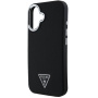 Guess Osłona logo w kształcie trójkąta ziarnistego z MagSafe dla iPhone'a 16 - czarna